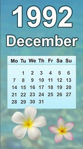 December 1992 Calendar