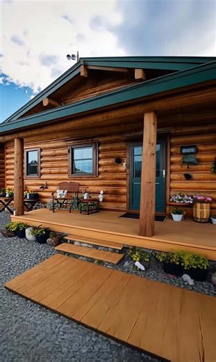 127K views · 4K reactions | Charming 619 Sq Ft Log Cabin Built on 19 Acres of Nature | Log Homes | Facebook