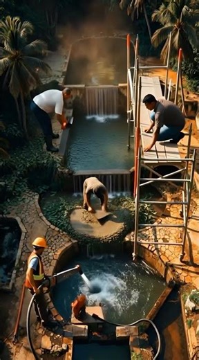 Epic Multi-Level Island Pool Transformation 🌴 Overgrown Resort to Stunning Tropical Waterfall