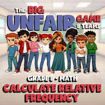 Calculate Relative Frequency BIG UNFAIR Math Game - No Prep Grade 8 Review