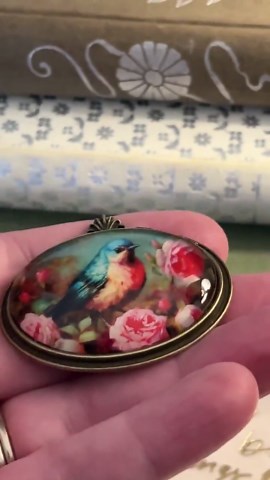 Bluebird and Rose Brooch: Victorian Style Bird Pin - Etsy
