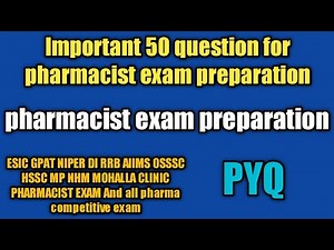 important 50 question for pharmacist exam preparation#mp nhm pharmacist exam#pharmamcq
