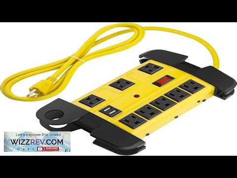Heavy Duty Power Strip with USB Workshop 8 Outlet Surge Protector 2700