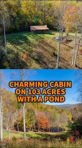 Charming Cabin on 103 Acres With a Pond! Stunning Mountain Views! | Log Homes