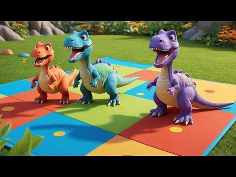Sechs kleine Spielzeugdinosaurier stampfen | Dino Lied & Kinderlieder zum Bewegen