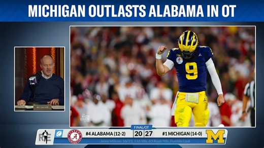 102K views · 3.1K reactions | "It's one of the greatest days of my life!" Michigan Football outlasted Alabama in overtime on Monday in a thrilling Rose Bowl to reach the CFB Playoff final and Rich had a front row seat: | The Rich Eisen Show | Facebook