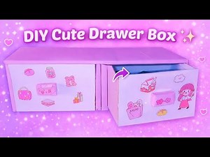 DIY Cardboard Storage Box with Drawer ✨ | Cute Desk Organizer #diy #crafttutorial
