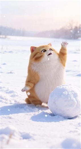 Snowman project gone wrong—cat instantly flattened!