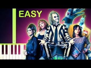 BEETLEJUICE BEETLEJUICE THEME - EASY Piano Tutorial