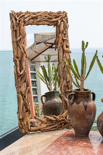 Oversized Driftwood Floor Mirror | Reclaimed Wood Frame | Bedroom Rustic Wall Decor - Etsy