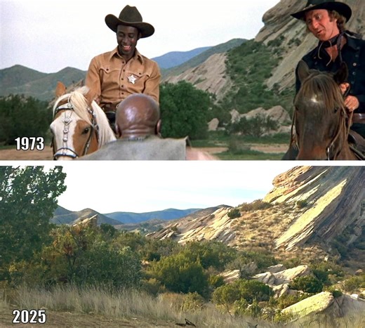 10K views · 1.2K reactions | Blazing Saddles殺 Bart (Cleavon Little) and Jim “The Waco Kid” (Gene Wilder) ride out to get rhe help of the railroad crew, that Bart used to work with, to get their help in building a fake town. This was filmed in Vasquez Rocks where so many other movies, tv shows, commercials and music videos have been filmed. Vasquez Rocks 10700 Escondido Canyon Rd, Agua Dulce, CA | Classic Film | Facebook