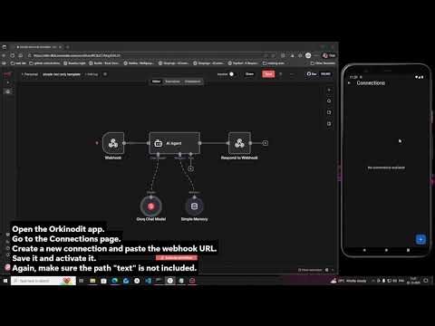 n8n + Orkinodit Setup Tutorial: Text Chat Workflow Integration