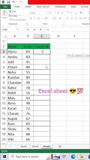 Excel Sheet Formula Explained | Master Excel Easily#ExcelSheet #ExcelTutorial #LearnExcel #ExcelTips