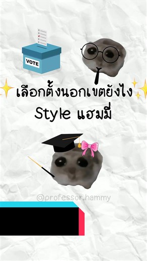 เลือกตั้งนอกเขตยังไง สไตล์แฮมมี่ #เลือกตั้ง #เลือกตั้งนอกเขต #แฮมสเตอร์ #แฮมมี่