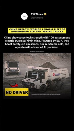 China Deploys World’s Largest Fleet of Autonomous Electric Mining Trucks