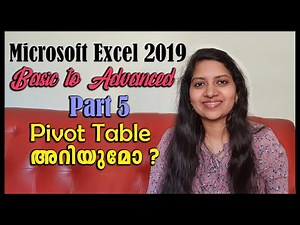 Excel 2019 Basic to Advanced in Malayalam Part 5 Pivot Table