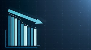 Download Animation of rising bar graph, following the arrow. for free