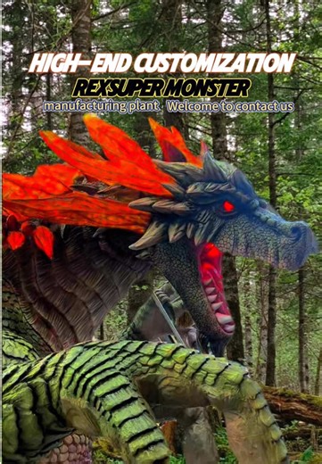 The super-large monster is shocking, and this buyer's customised style is great!#animatronic #factory #monster #dragon #godzilla