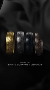 1.1K views · 24 reactions | New Mosaic and Nexus designs join the Etched Signature Collection. Each beautifully crafted, laser-engraved design redefines elegance and versatility. Shop the collection today. ✿ Mosaic | Wild Rose ✿ Mosaic | Platinum ⬡ Nexus | Antique Gold ⬡ Nexus | Black Pearl | Enso Rings | Facebook