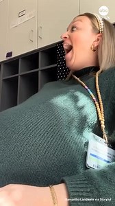 A pregnant elementary school teacher in Quincy, Illinois, captured her students’ adorable reaction to her baby kicking in her belly during the school day. "I would always have to bring back ultrasound pictures as well as show them updates of her nursery," the teacher, Samantha Landwehr, said about her curious students. Landwehr and her husband welcomed their daughter, Hazel, a few days after the sweet moment was caught on camera. https://abcnews.visitlink.me/m8elsn | ABC News