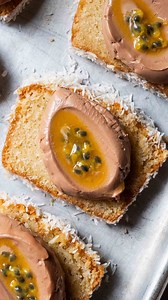 When simple is also stylish and jam packed full of flavour! This weeks newsletter includes the recipe for this coconut and passion fruit loaf cake served with a whipped milk chocolate ganache! Get it at the link in my bio #loafcake #whippedganache #milkchocolate #passionfruit #easycakerecipes #simplecakes | The Boy Who Bakes