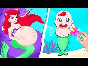 Ariel's Pregnant Care - A Little Mermaid | Stop Motion Paper