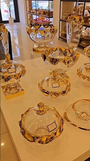 Luxury Crystal Glass Set with Gold Design | Elegant Turkish & Arabic Style by Sufra Home#اكسبلور