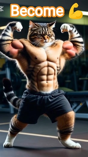 Muscular Cat 😺 #AIman #shorts #viral #viralvideo #gym