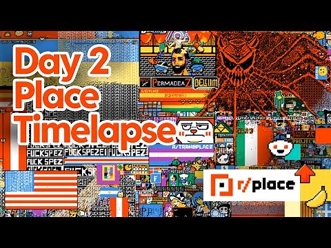 Official r/place canvas timelapse: day 2