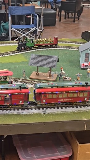 LGB G scale Christmas train layout at the Heartland toy train show, 2025