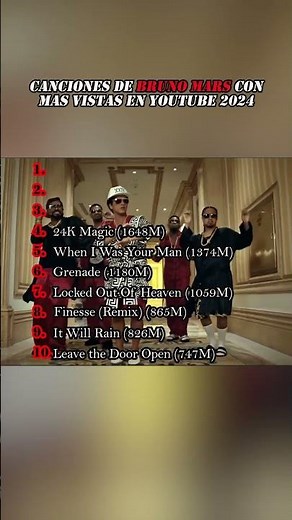 "BRUNO MARS" MEJORES Canciones. ‪@brunomars‬