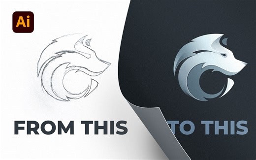 How to Design a Wolf Logo from Rough Sketch to Vector