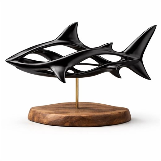3D Printed Shark Skeleton Sculpture – Modern Ocean Desk Decor (STL File) - Etsy