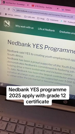 Nedbank YES Programme 2025: Apply with Grade 12