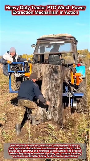 Heavy Duty Tractor PTO Winch Power Extraction Mechanism in Action