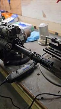 Keymo muzzle brake install on sig MCX spear 308 #pewpewlife #tacticalshooter #shorts #asmr #riflemen