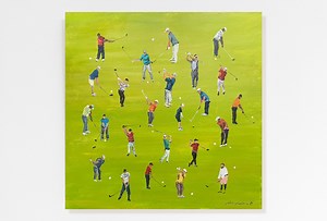 Golf Players Painting Original Art Golfers Oil Painting Sport Painting Golf Course Art 20" by 20" by Bogdan Shiptenko - Etsy