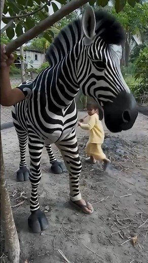 Her father turned into a zebra monster😢‼️