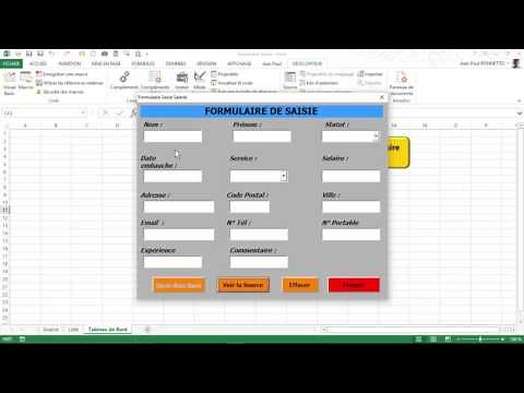 Excel VBA - Comment créer un Formulaire de Saisie (Module n° 3)