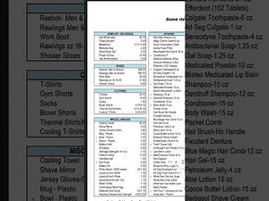 TDCJ Commissary Price List
