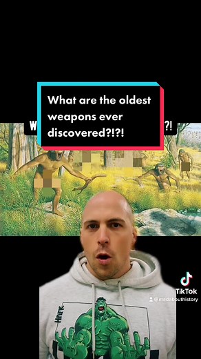What are the oldest weapons ever discovered?!?! #ancient #ancienthistory #history #historytime #historytok #historytiktok #madabouthistory #swords #sword #combat #mma #fy #fyp #foryou #foryoupage #viral #historian #archaeology #humanity #earth #weapon