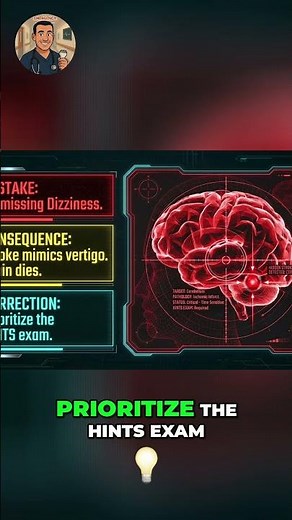 Dizziness Mimics Stroke: The HINTS Exam Saves Lives #shorts