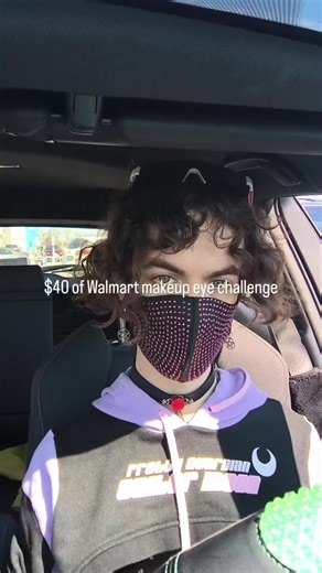 $40 Walmart car makeup challenge tutorial #egirlmakeup #makeuptutorial #altgirl