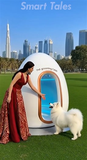 🇺🇸 American-Made AI Pet Grooming Pod: The Future of Dog Haircuts in Dubai! ✂️🐕 #AIInnovation# #USA