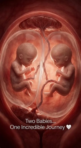The Miracle of Twins Developing in the Womb 👶👶❤️ #pregnancy #twins #science