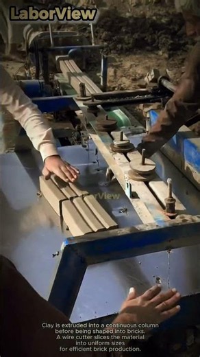 How Clay Bricks Are Made with an Automated Extrusion Process #worker #process #brickmaking