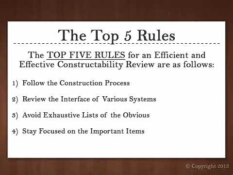 The Keys to an Effective Constructability Review