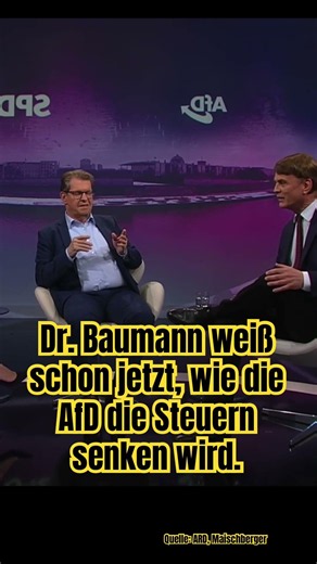 Dr. #baumann (#afd) already knows how the #afd will massively cut taxes.
