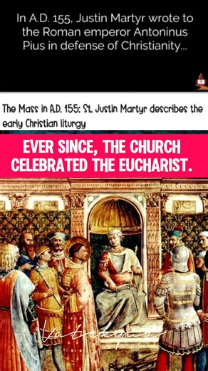 1.9K views · 83 reactions | In the 2nd Century, St Justin Martyr wrote an Apology describing how the early Christians celebrated the Mass. The structure that he wrote is still the same structure that we see in our celebration of the Eucharist today. #Katekyut #CatholicMass #Eucharist #catholicfaith #catholicchurch #Christian #AlamMoBa | April Baybayon | Facebook