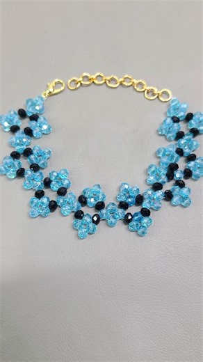 Blue Crystal Flower Bracelet Easy DIY #shorts dj's creation